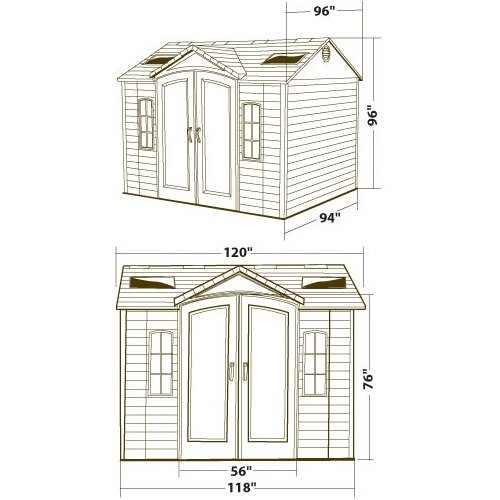 【Storage Shed】10x8 ft Outdoor Storage Shed, Desert Sand