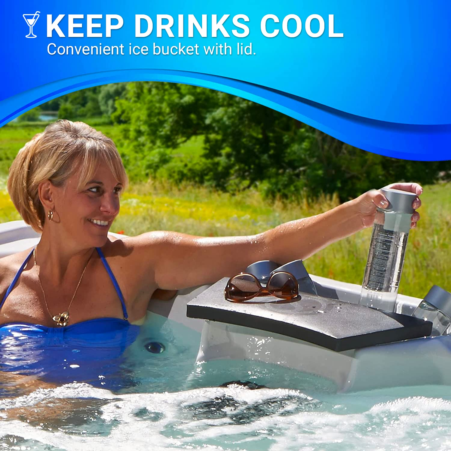 【Sports&Outdoors】40-Jet Edgewater EX Hot Tubs, Seats 5-6, with Lounger, Driftwood