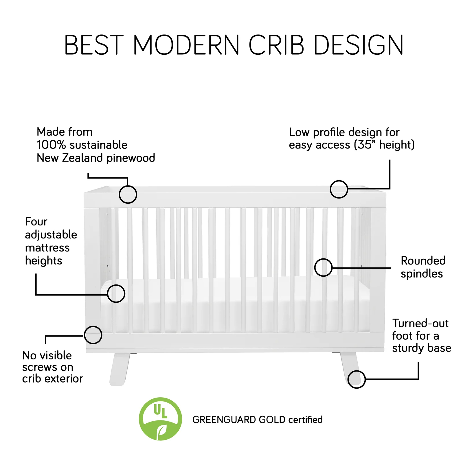 【Baby&Kids】Hudson 3-in-1 Convertible Crib
