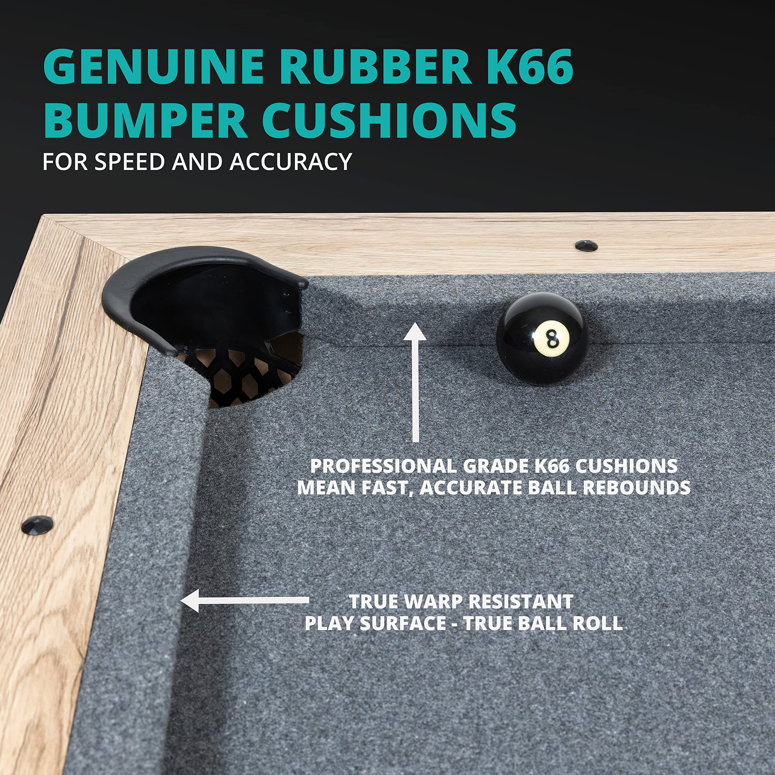 【Sports&Outdoors】【BS】Rockford 7-FT 3 in 1 Multi Game Featuring Pool Dining Table & Table Tennis Tables