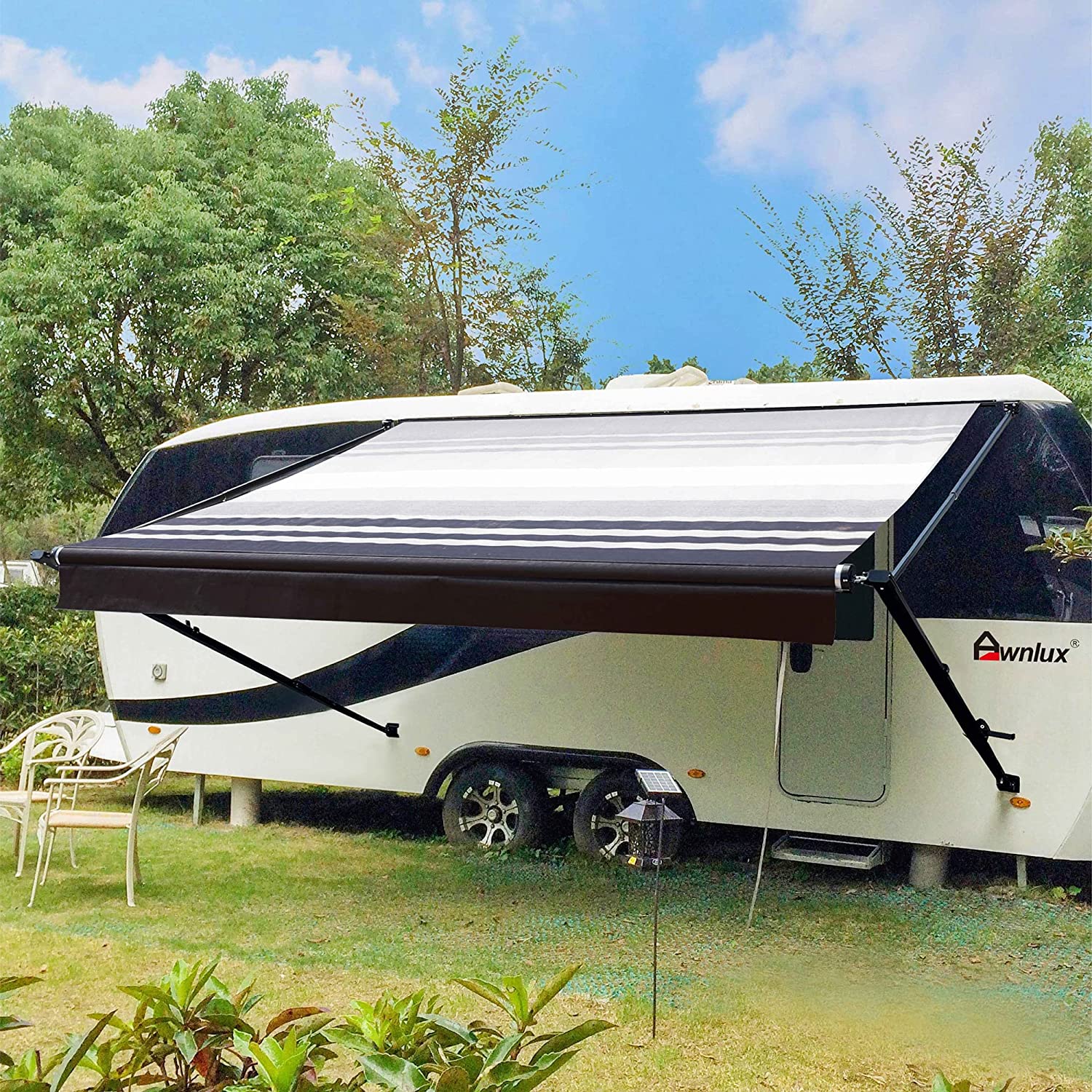 【Sports&Outdoors】Manual Modular Retractable RV Awning Full Set Assemblies - RV Trailer Awning for Home or Camper