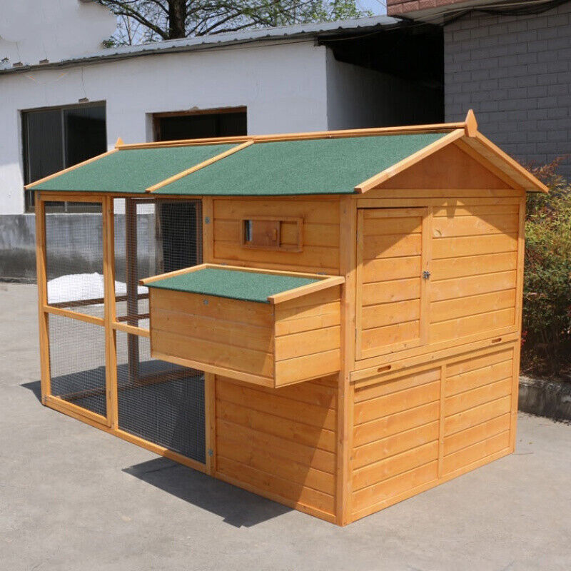 【Pet】Wholesale Outdoor Rainproof Professional Large Design Cheap Wooden Chicken Coop Hen House With Run