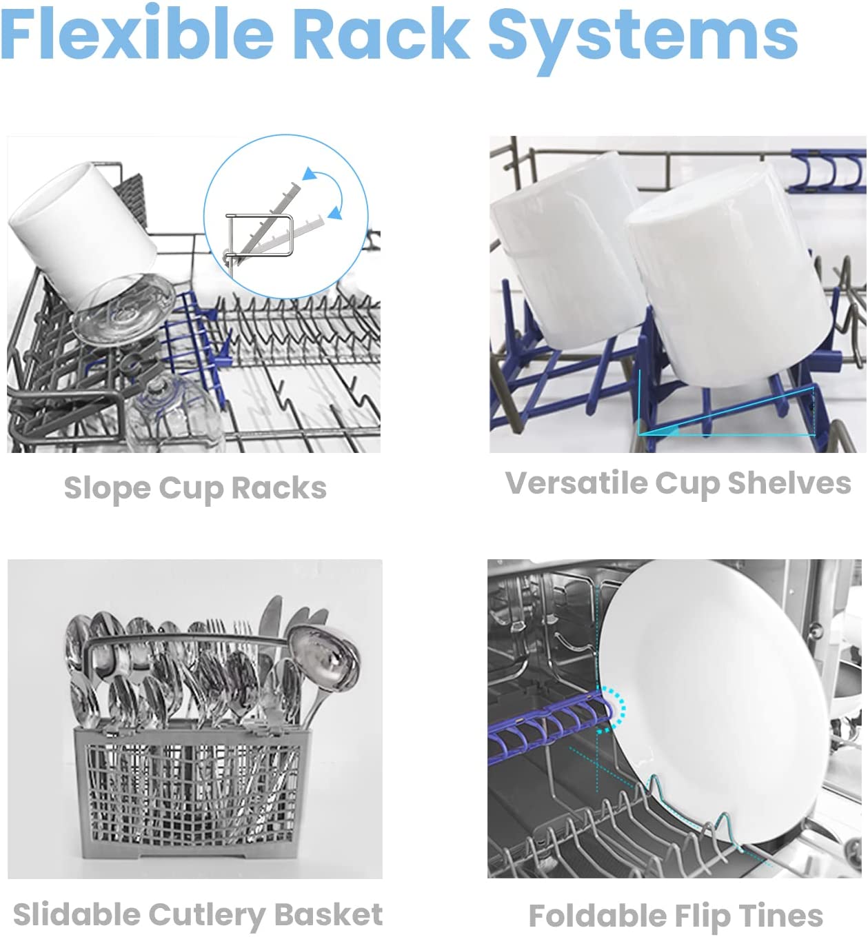 COMFEE' KWH-TD602E-S Freestanding Compact Dishwasher