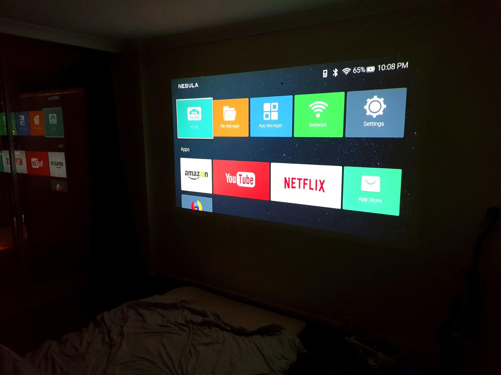 【Electronics】Smart Wi-Fi Mini Projector, 100 ANSI Lumen Portable Projector, 360° Speaker, Movie Projector