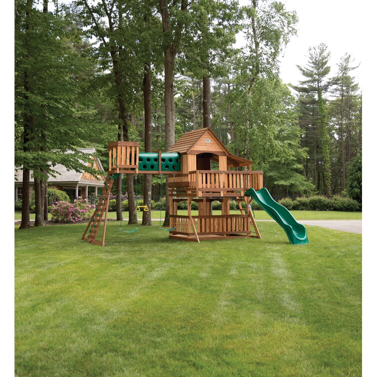 【Sports&Outdoors】Backyard Discovery Woodridge Elite All Cedar Wooden Swing Set