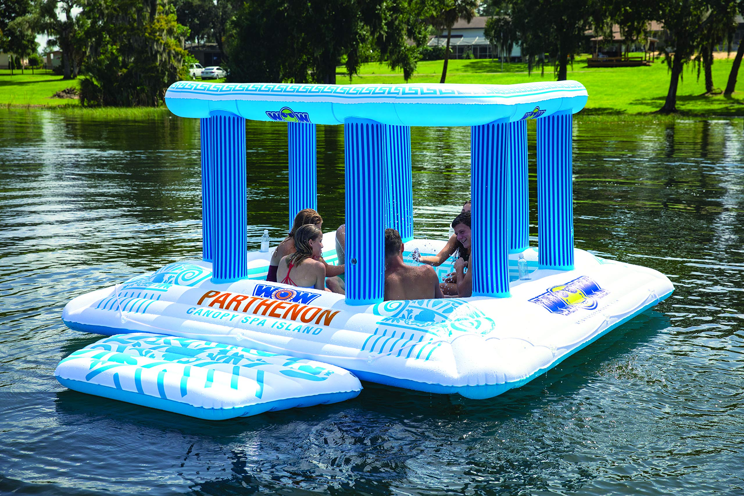 【Sports&Outdoors】World of Watersports Parthenon Canopy Spa Island, 8 Person Inflatable Island