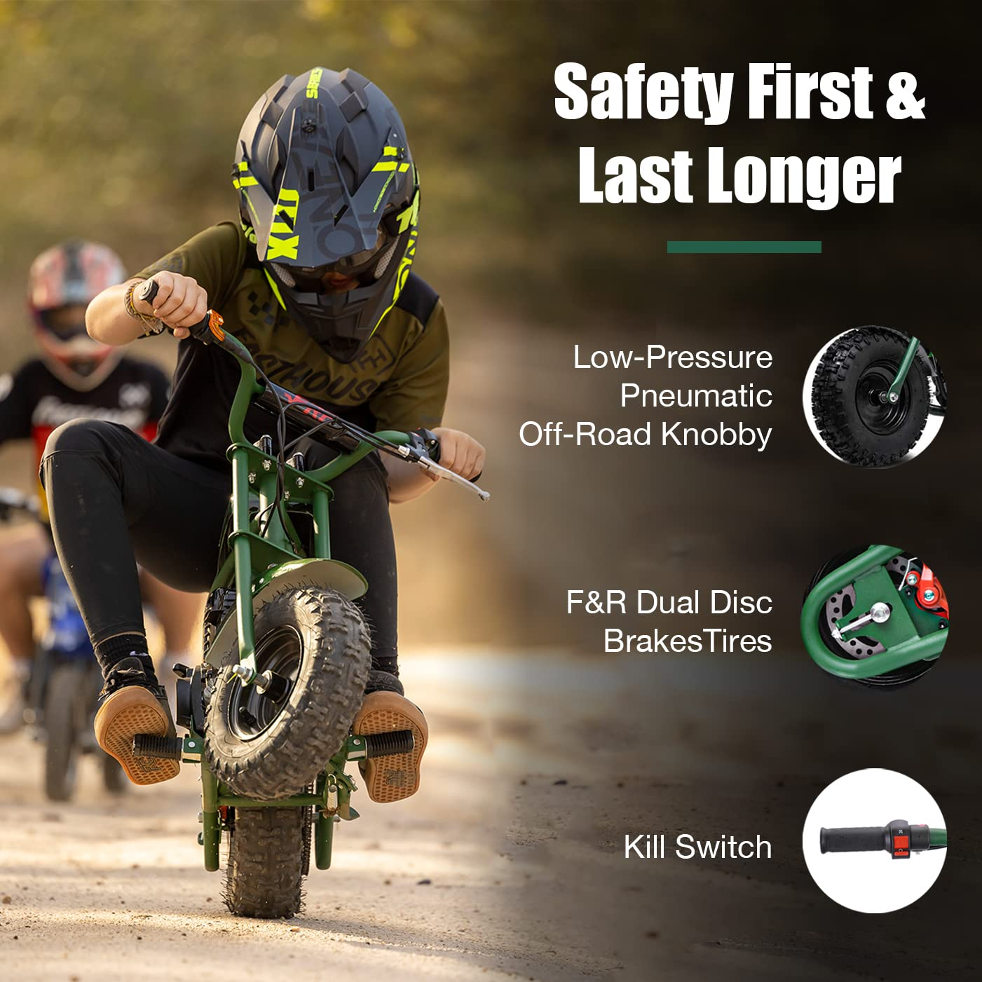 【Sports&Outdoors】FRP DB003 40CC 4-Stroke Kids Dirt Off Road Mini Dirt Bike