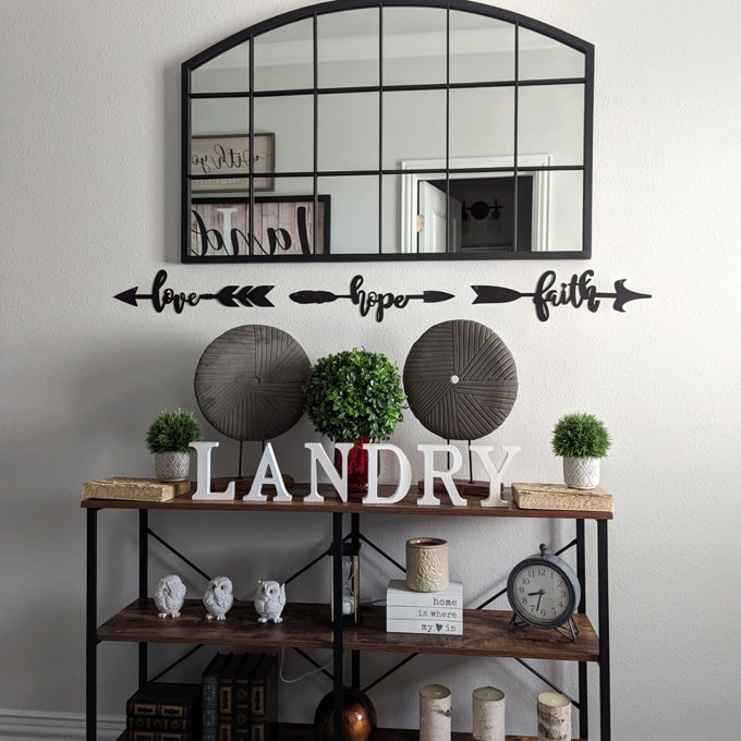 【Home Improvement】Kaxton Window Pane Metal Mirror