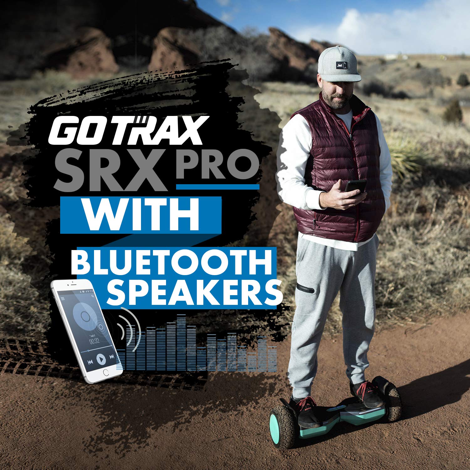 【Sports&Outdoors】All Terrain Self Balancing Scooters with Music Speaker, LED 8.5 inch Offroad Wheels