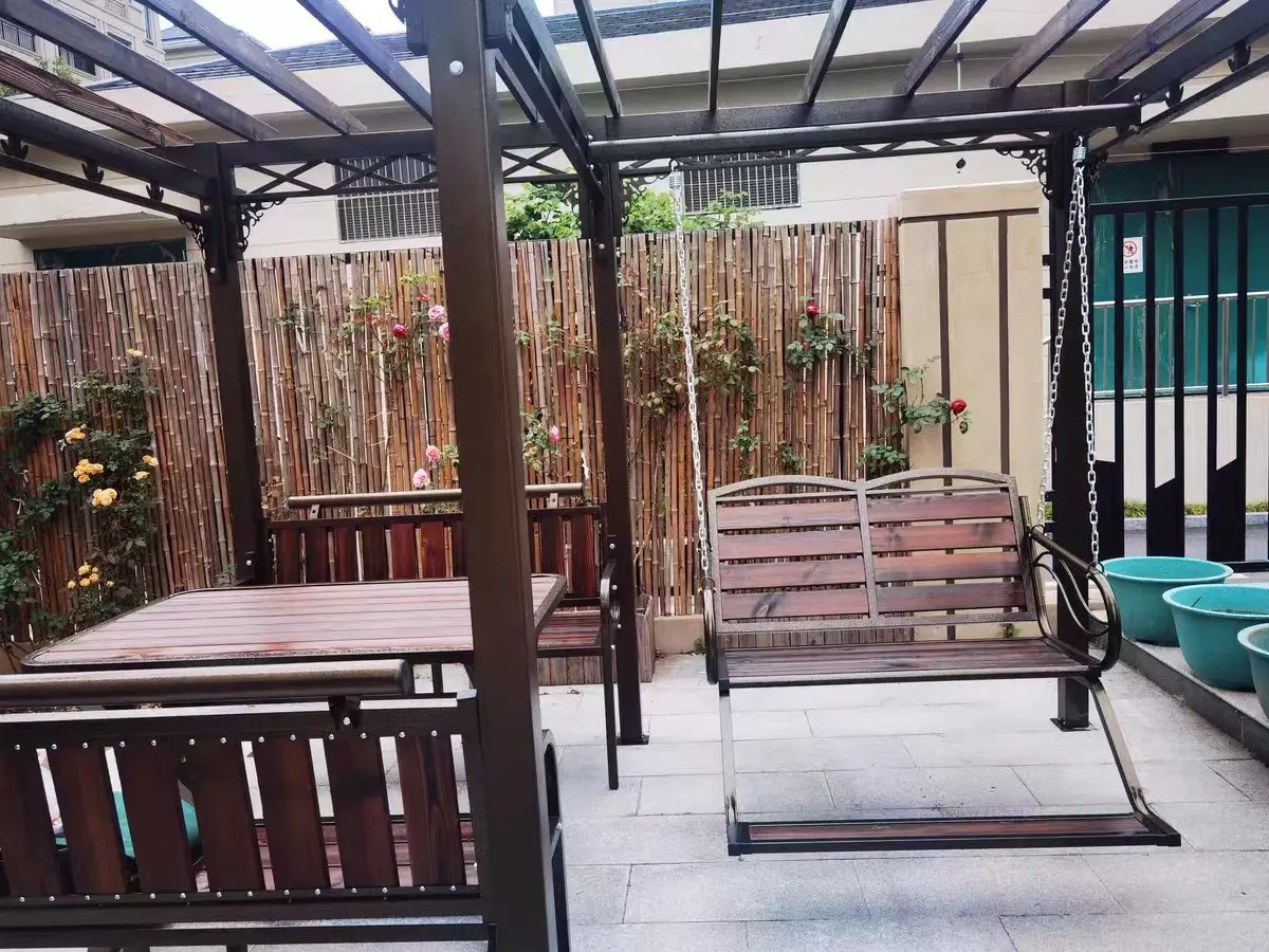 【Gazebo】Outdoor Gazebo Swing Grape Rack Anti-Corrosion Wood Aluminum Alloy