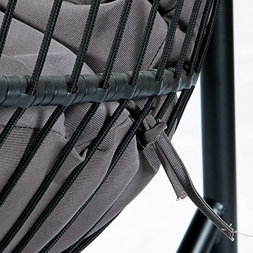 【Home&Garden】Double Hanging Egg Chair Swing - 2 Person Heavy Duty Hanging Wicker Rattan Swing Chair