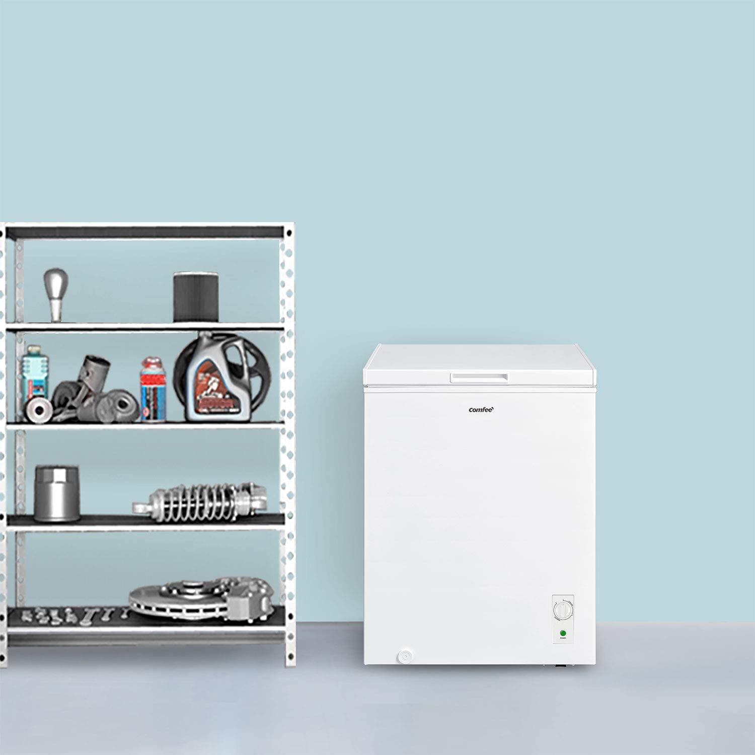 142L Freestanding White Chest Freezer with Adjustable Thermostats