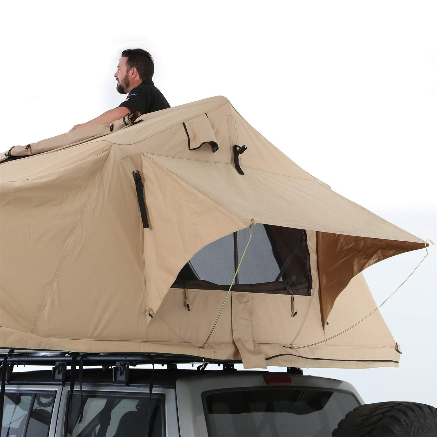 【Sports&Outdoors】Overlander XL Roof Top Tent - Folder With Bedding - Coyote Tan