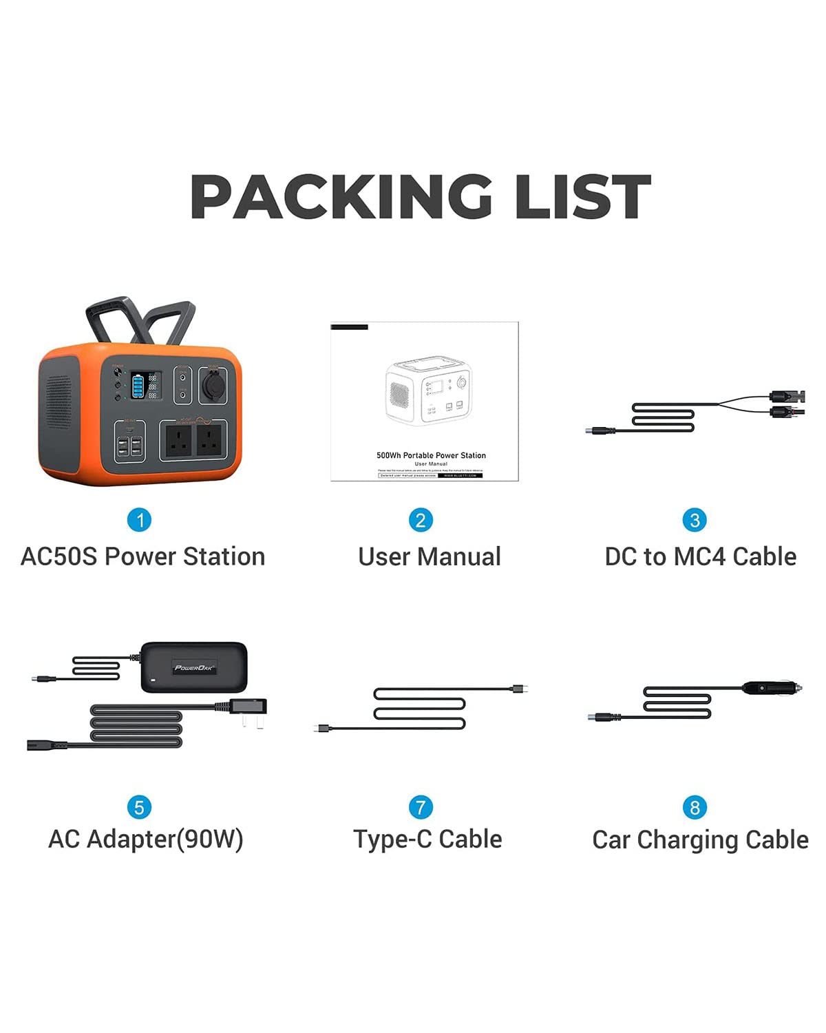 【Appliances】Portable Power Station 500Wh Solar Generator 300W/230V AC Output, Wireless Charging