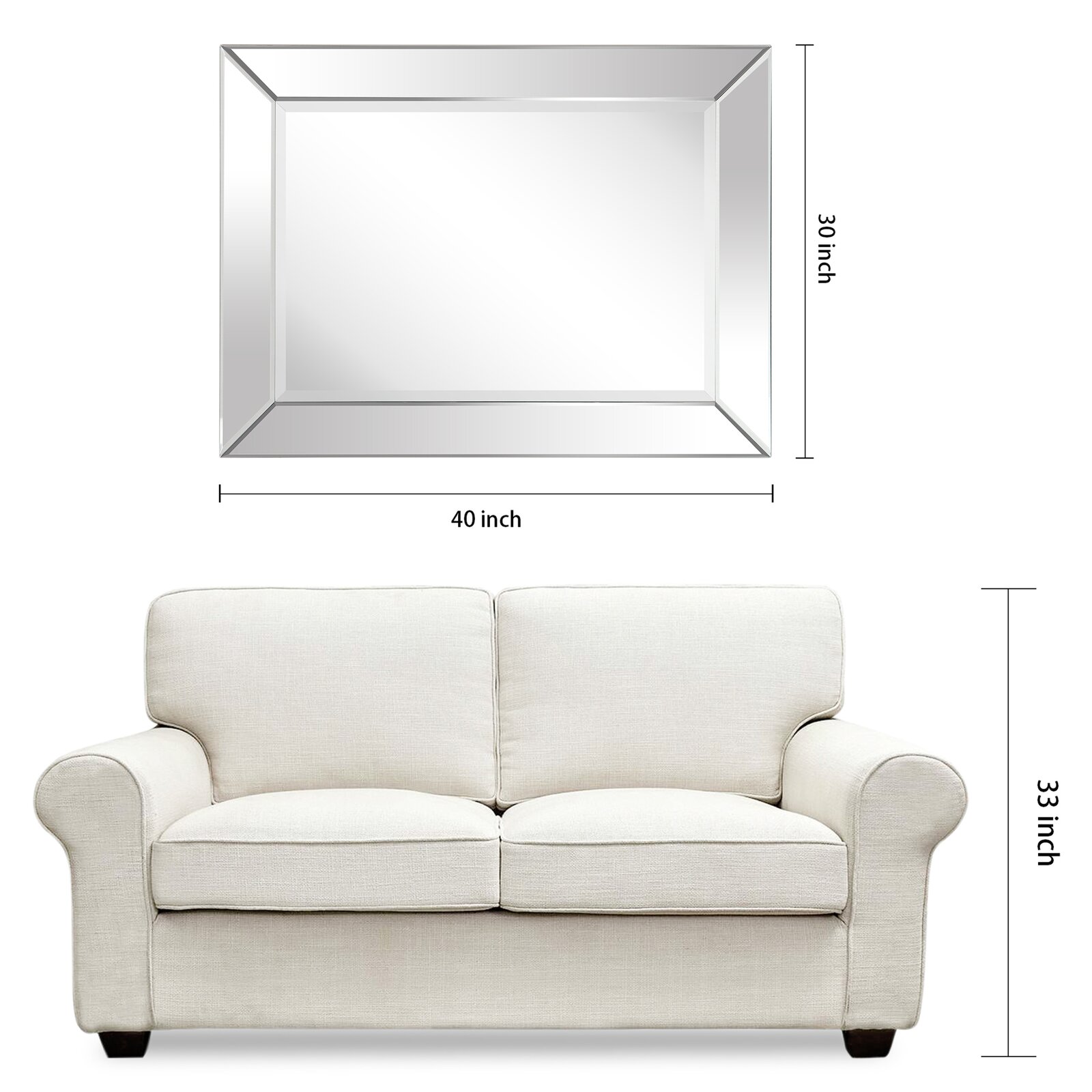 【Home Improvement】Oren Rectangle Glass Wall Mirror