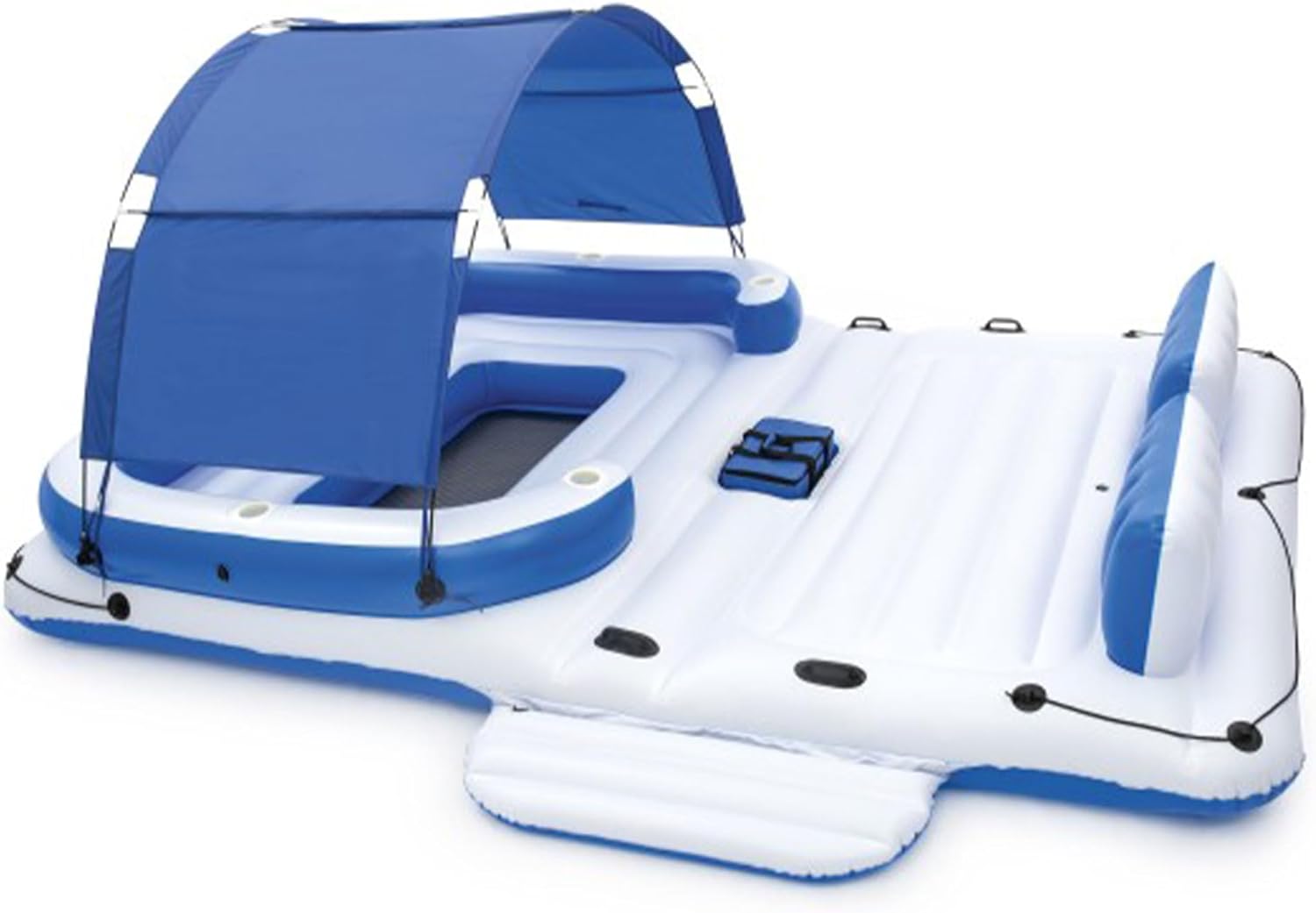 【Island Water Floating Lounger】 6-person inflatable party chair, backrest and removable sun visor《NO8》