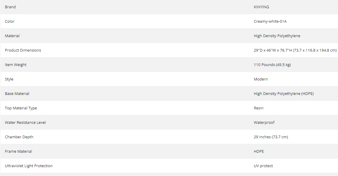 Weatherproof Resin Outdoor Storage Cabinet Off-White - 51.5 cu. ft.《NO8》