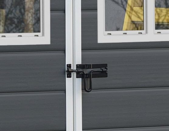 KETER 12-938205 Chalet and Garden Shed Premium Resin 65Dd Ant, Anthracite, 6ft x 5ft x 7.5ft