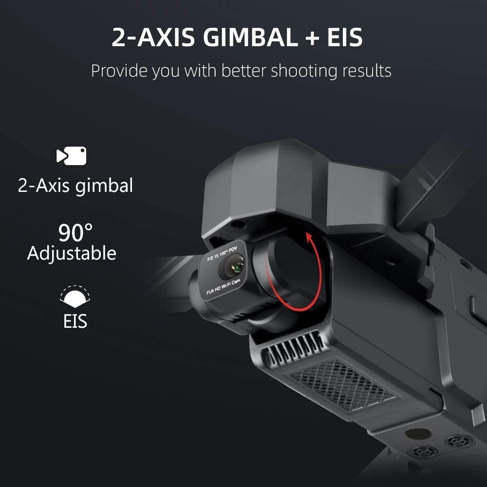 SJRC F11 4K PRO GPS Drone, 5G WiFi FPV Drone with 4K HD Camera, 2-Axis Gimbal and Brushless Motor, Foldable RC Quadcopter (4 Battery)《NO8》