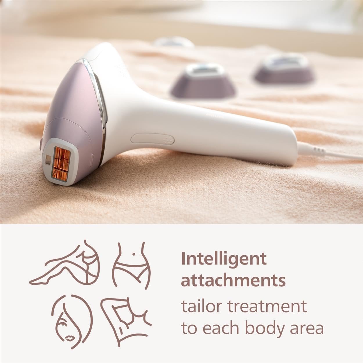 Philips Lumea 8000 Series IPL Painless Fast Hair Removal Device with SenseIQ Technology, 4 Attachments for Body, Face, Bikini and Underarms, Satin Compact Pen Trimmer, Model BRI949/00《NO8》