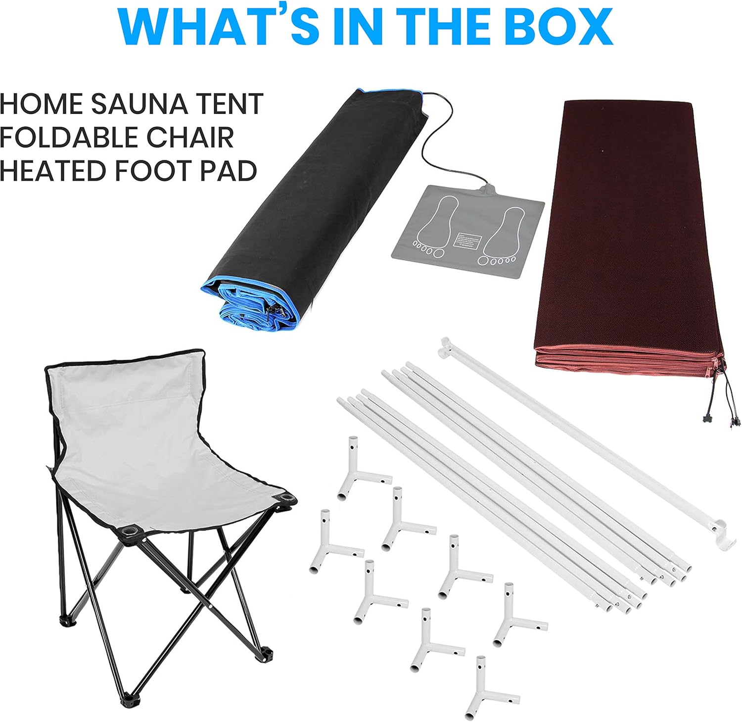 SereneLife Portable Full Size Infrared Home Spa| One Person Sauna | with Heating Foot Pad and Portable Chair《NO8》