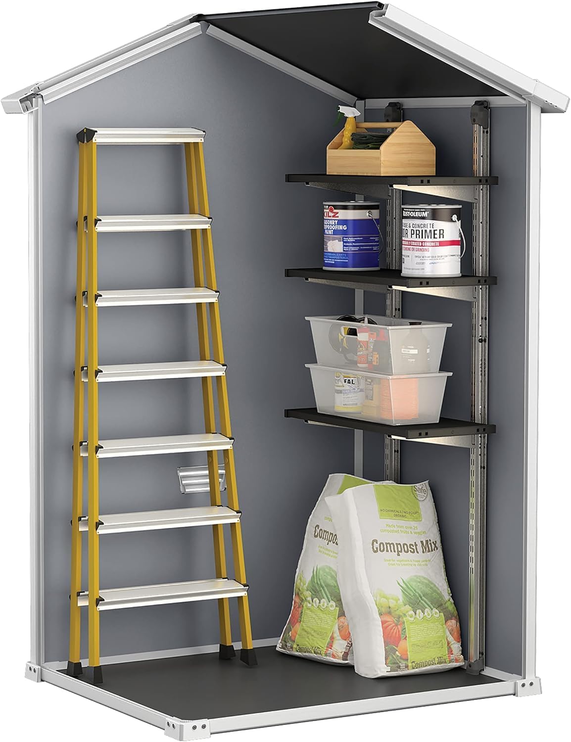 Keter Manor Outdoor Garden Storage Shed, Grey, 4 x 3 ft