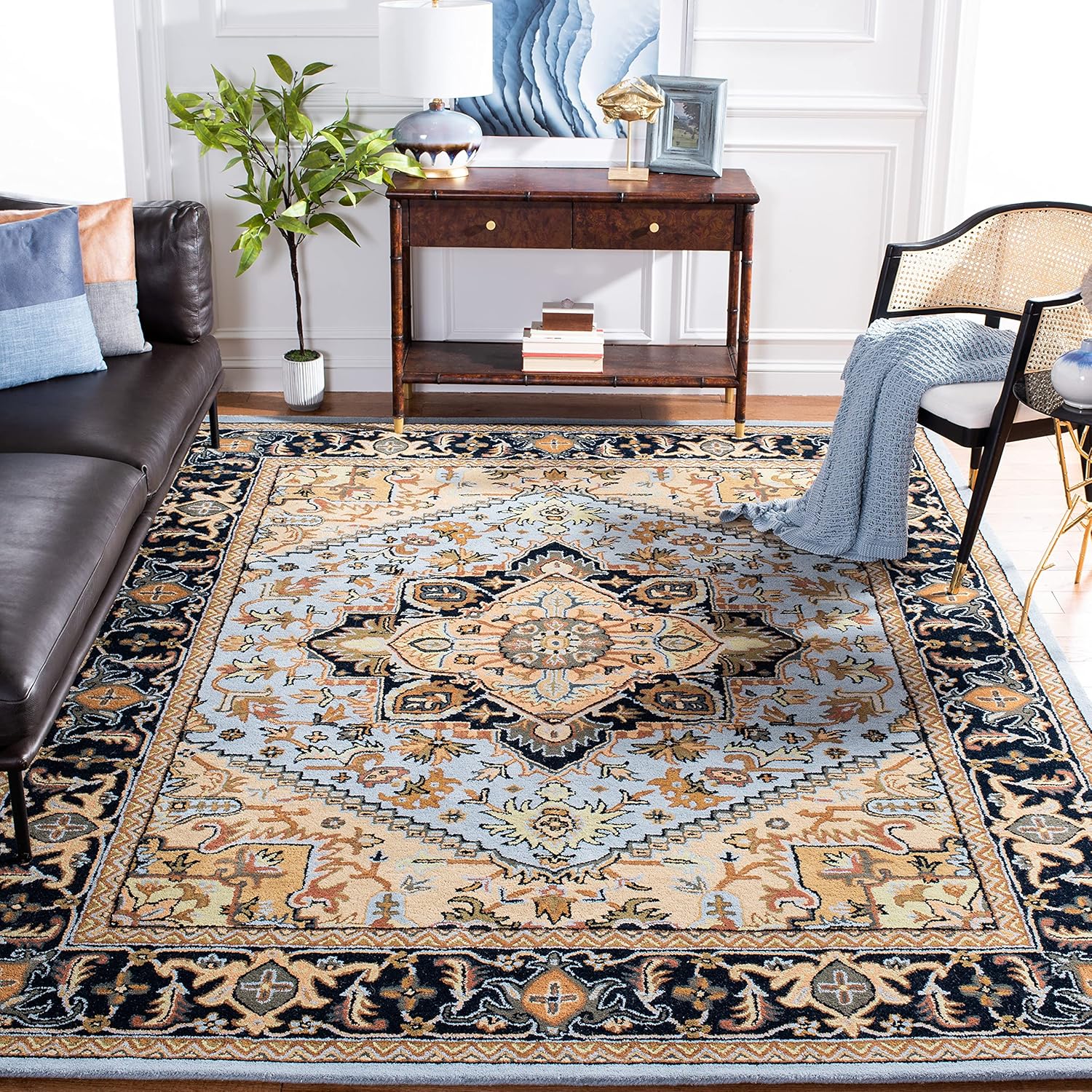 SAFAVIEH Heritage Collection Oversized Area Rugs - Multiple Sizes, Colors, Handcrafted in Traditional Oriental Wool, Great for Living Rooms, Bedrooms, High Traffic Areas (HG625A)《NO8》