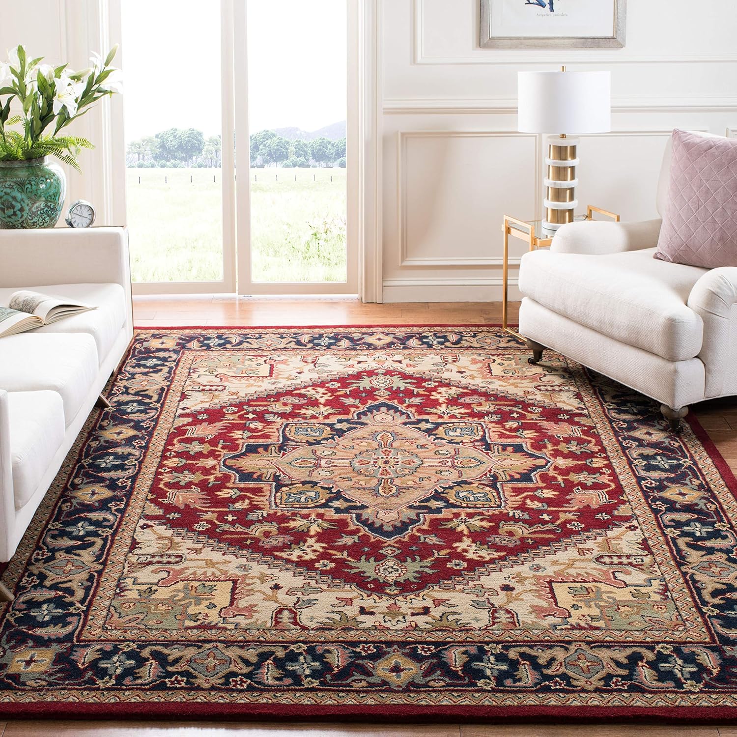 SAFAVIEH Heritage Collection Oversized Area Rugs - Multiple Sizes, Colors, Handcrafted in Traditional Oriental Wool, Great for Living Rooms, Bedrooms, High Traffic Areas (HG625A)《NO8》