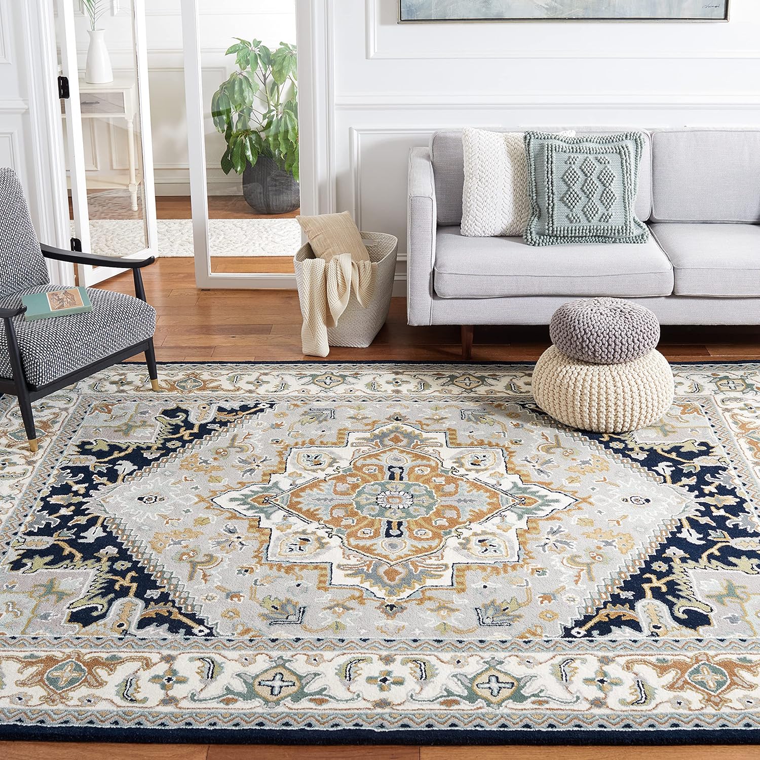 SAFAVIEH Heritage Collection Oversized Area Rugs - Multiple Sizes, Colors, Handcrafted in Traditional Oriental Wool, Great for Living Rooms, Bedrooms, High Traffic Areas (HG625A)《NO8》