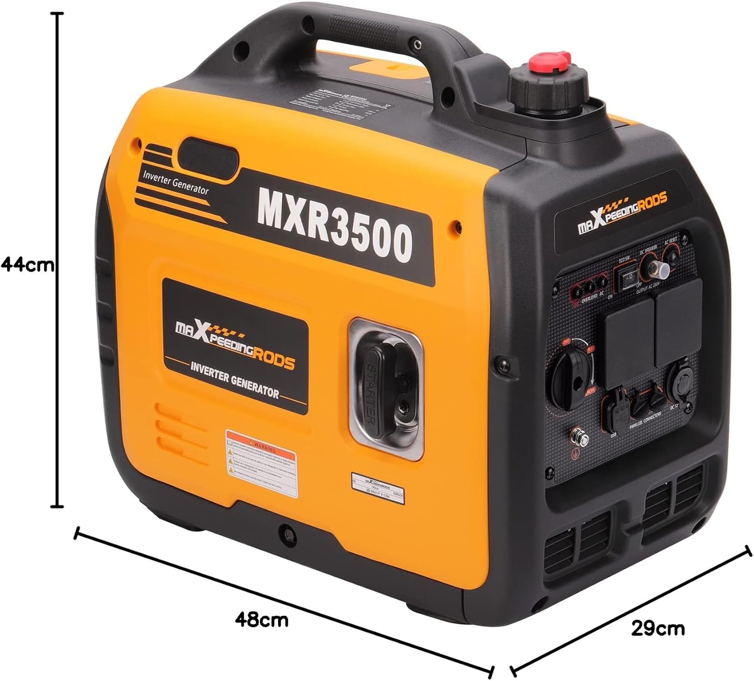 maXpeedingrods 3500W Petrol Inverter Generator Dual Fuel 4-Stroke Electric Start Generator for Camping, RV Travel, Home, or Jobsites