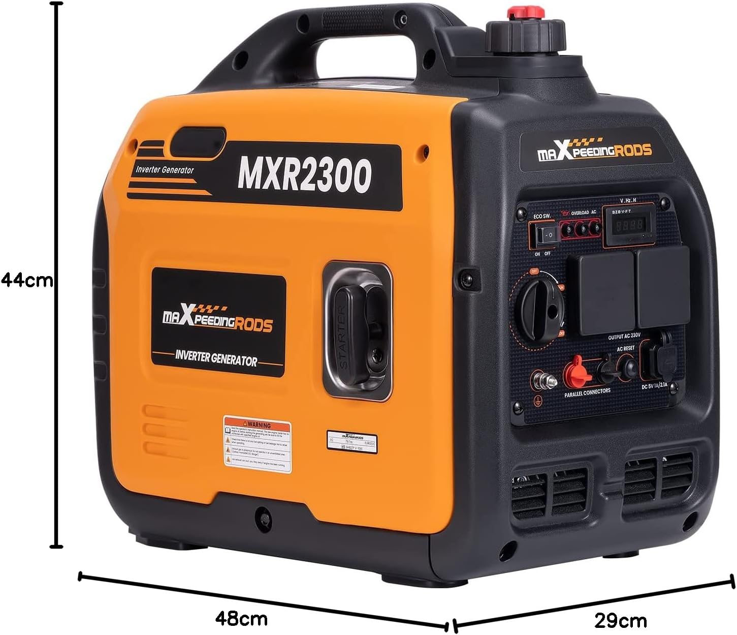 maXpeedingrods 3500W Petrol Inverter Generator Dual Fuel 4-Stroke Electric Start Generator for Camping, RV Travel, Home, or Jobsites