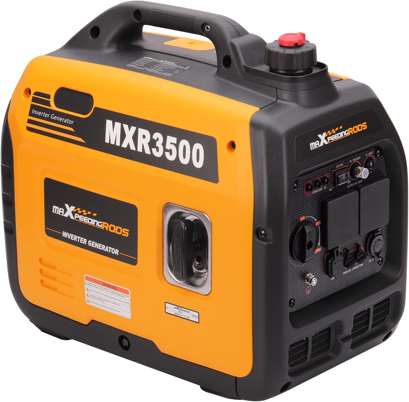 maXpeedingrods 3500W Petrol Inverter Generator Dual Fuel 4-Stroke Electric Start Generator for Camping, RV Travel, Home, or Jobsites
