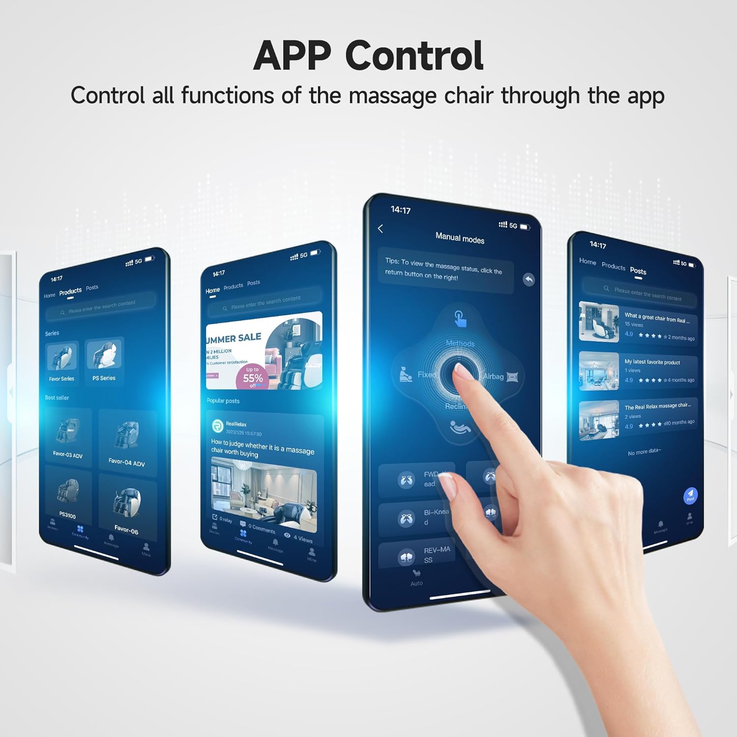 Real Relax Massage Chair Favor-06, Full Body Zero Gravity SL-Track Shiatsu Massage Recliner Chair with APP Control, Brown