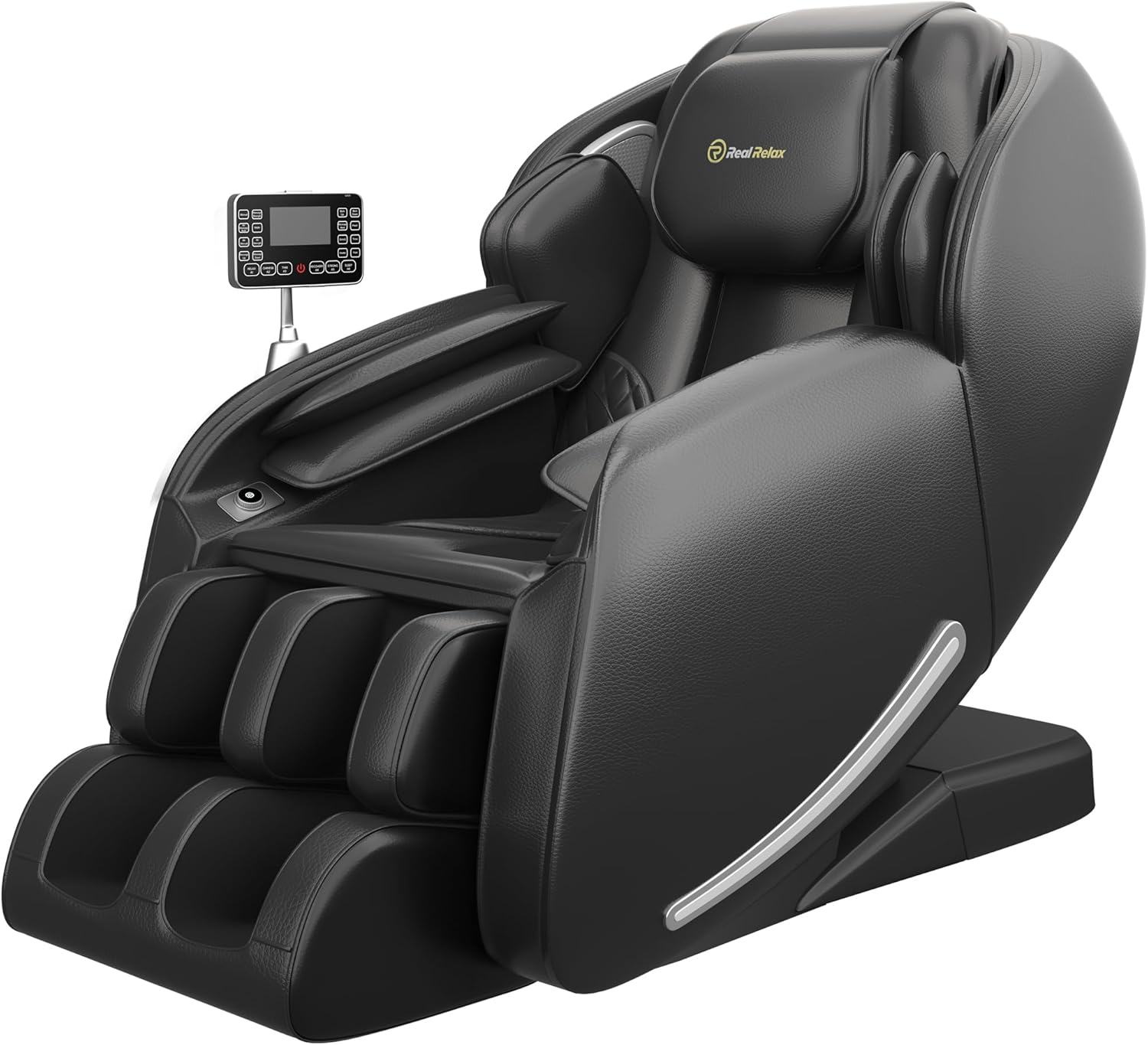 Real Relax Massage Chair Favor-06, Full Body Zero Gravity SL-Track Shiatsu Massage Recliner Chair with APP Control, Brown
