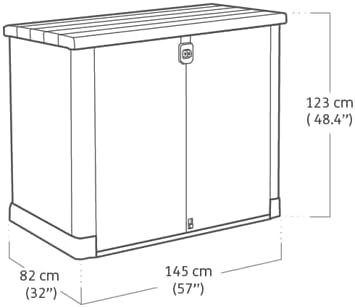 Keter 250001 Store It Out Pro Outdoor Storage Shed, 145.5 x 82 x 123cm Beige/Brown