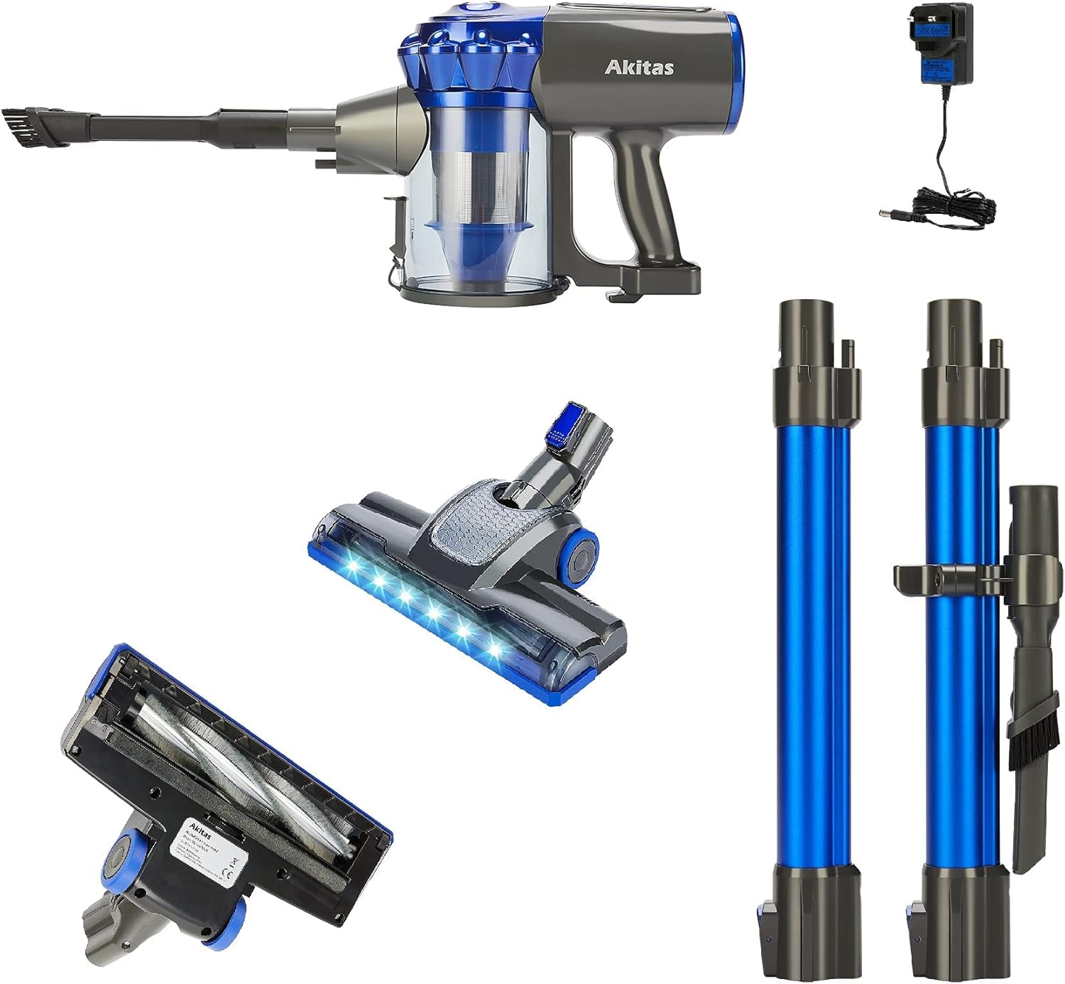 Akitas 3in1 Cordless Vacuum Cleaner Upright Handheld Stick Lightweight 22.2v 150W Rechargeable Lithium Battery Good For Carpet