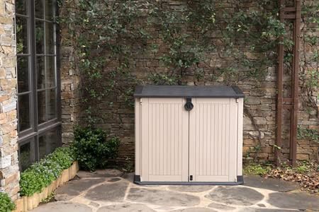 Keter Store-It Out Midi Outdoor Garden Storage Shed, Beige and Brown, 130 x 74 x 110 cm