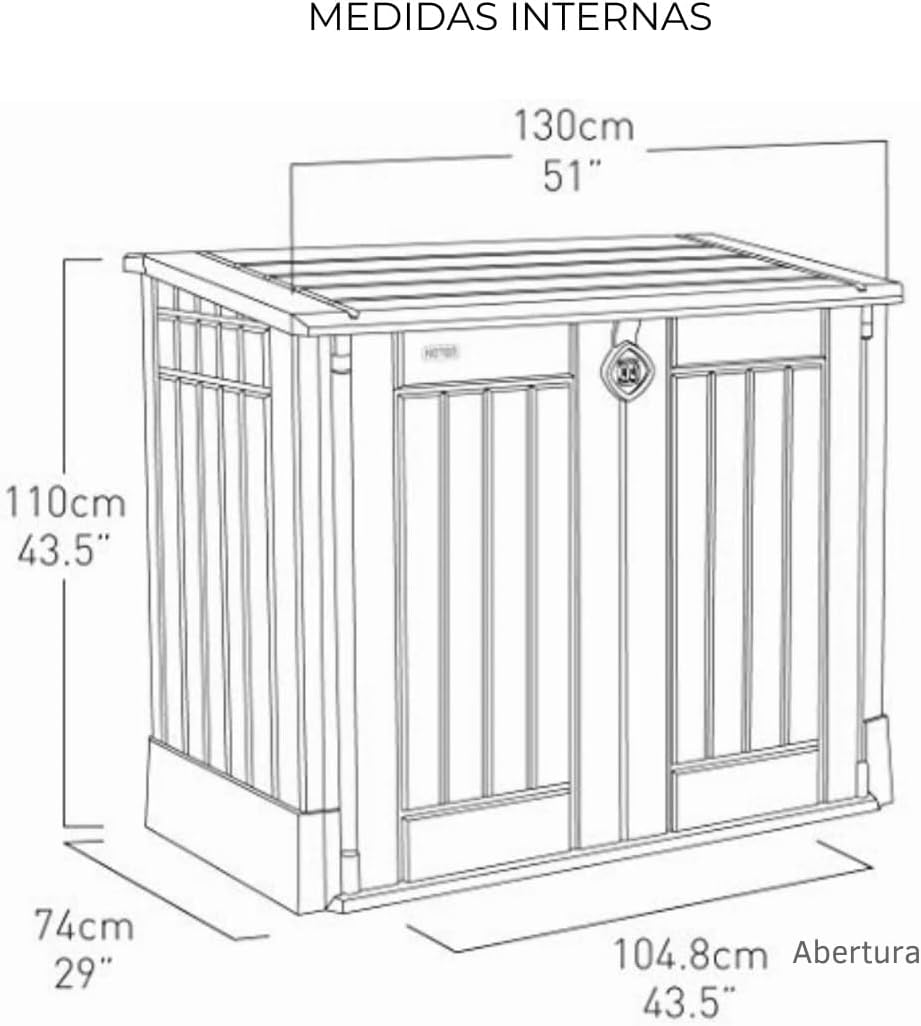 Keter Store-It Out Midi Outdoor Garden Storage Shed, Beige and Brown, 130 x 74 x 110 cm