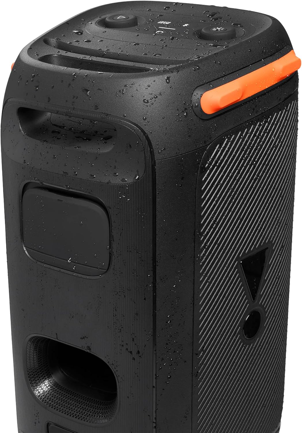 JBL PartyBox 110 - Schwarz – Trag - und rollbarer Bluetooth Party-Lautsprecher mit Lichteffekten – Spritzwassergeschützte, mobile Musikbox mit Akku