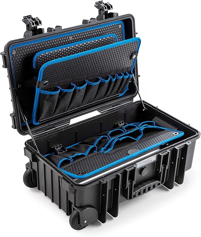 B&W International Jumbo 6700 Outdoor Tool Case with Pocket Tool Boards, Black