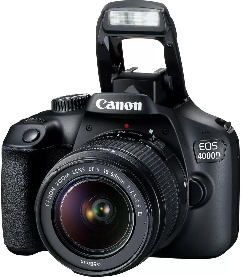 Canon EOS 4000D DSLR Camera and EF-S 18-55 mm f/3.5-5.6 III Lens - Black