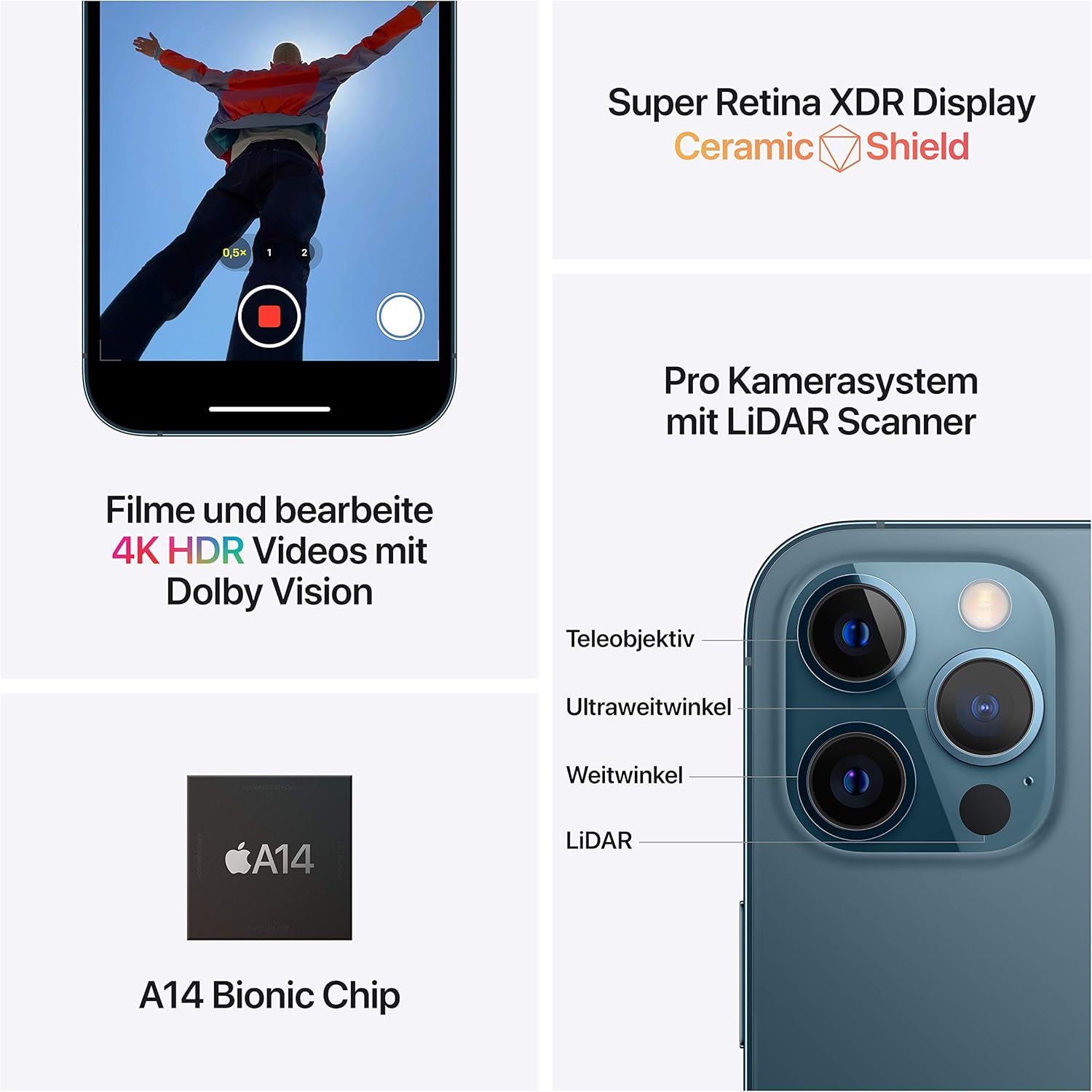 Apple iPhone 12 Pro Max, 128GB, Pacific Blue