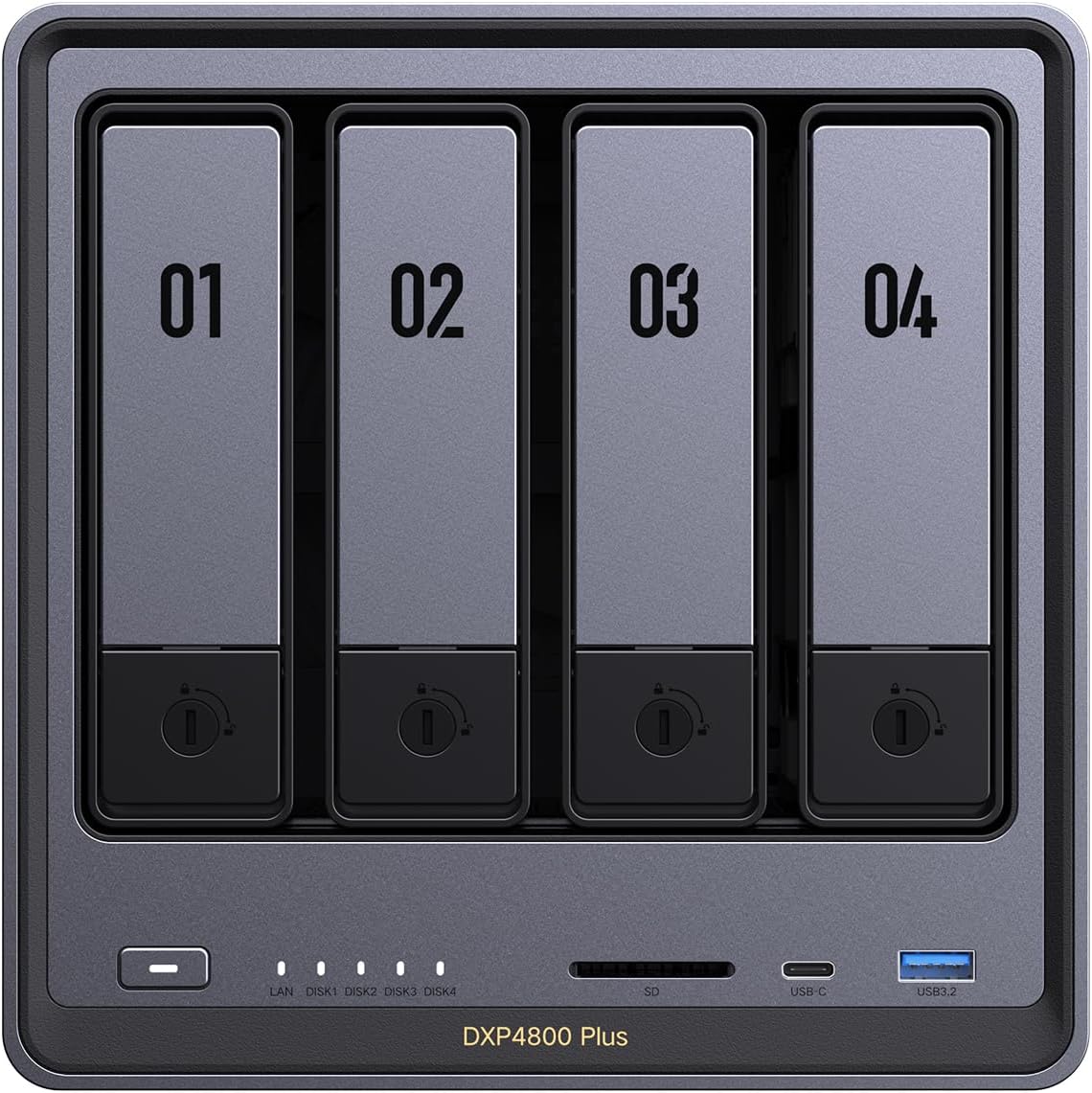 UGREEN NASync DXP4800 Plus 4-Bay Desktop NAS, Intel Pentium Gold 8505 5-Core CPU, 8GB DDR5 RAM, 128G SSD, 1 * 10GbE, 1 * 2.5GbE, 2 * M.2 NVMe Slots, 4K HDMI, Network Attached Storage (Diskless)