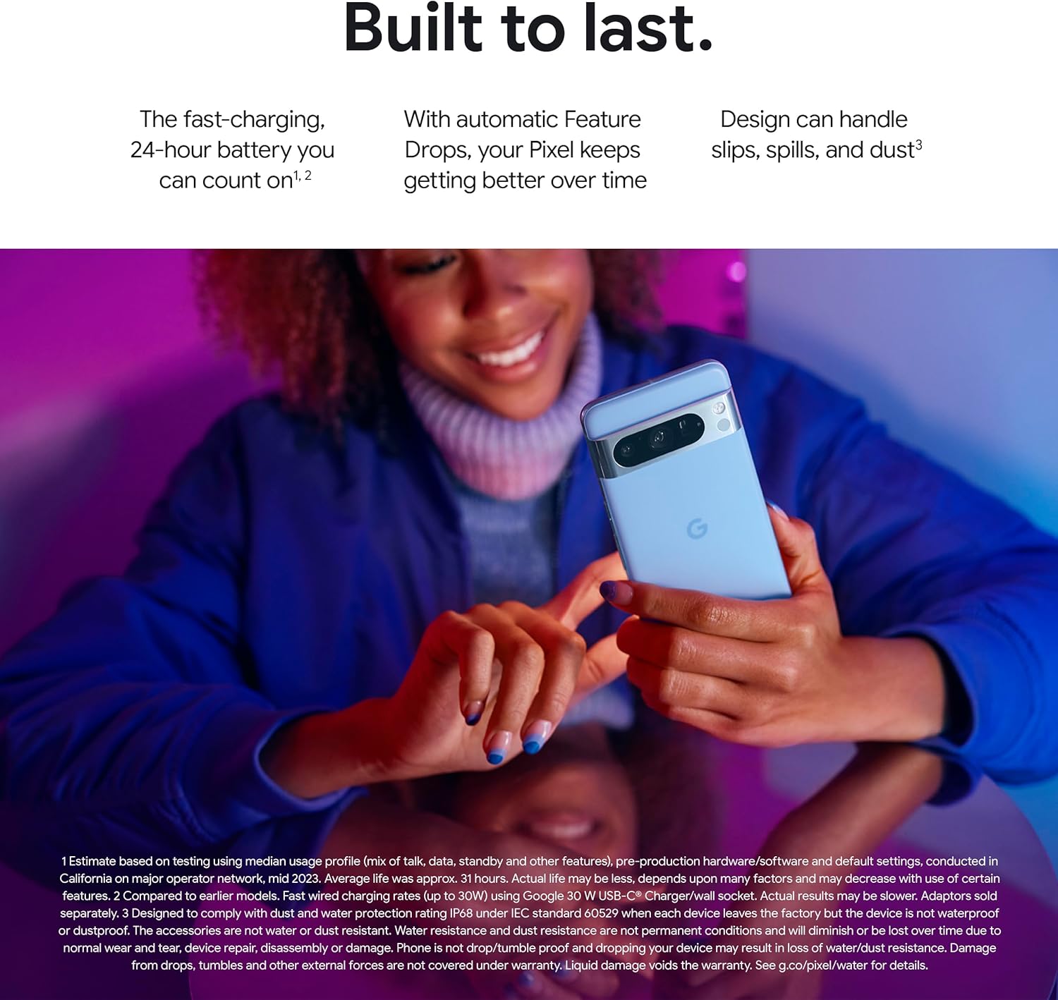 Google Pixel 8 Pro – Unlocked Android Smartphone with telephoto lens, 24-hour battery and Super Actua display – Porcelain, 128GB