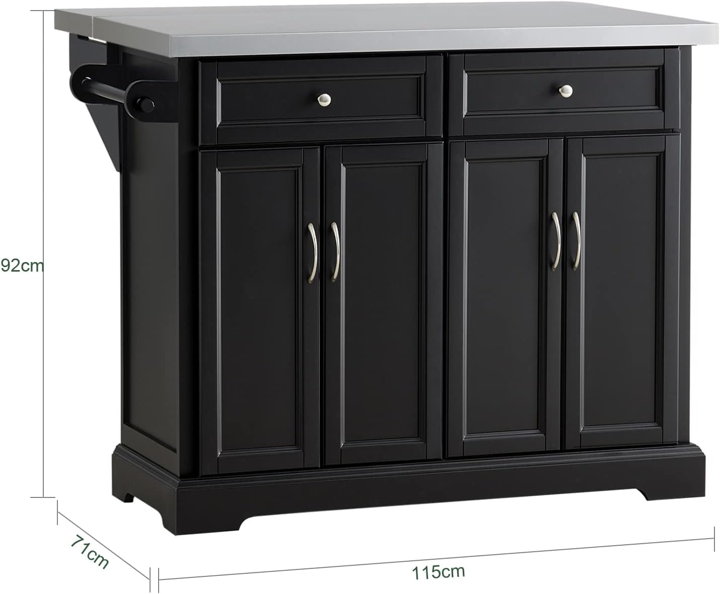 SoBuy FKW71-WN, Extendable Kitchen Storage Trolley Kitchen Cabinet Cupboard Sideboard Kitchen Island