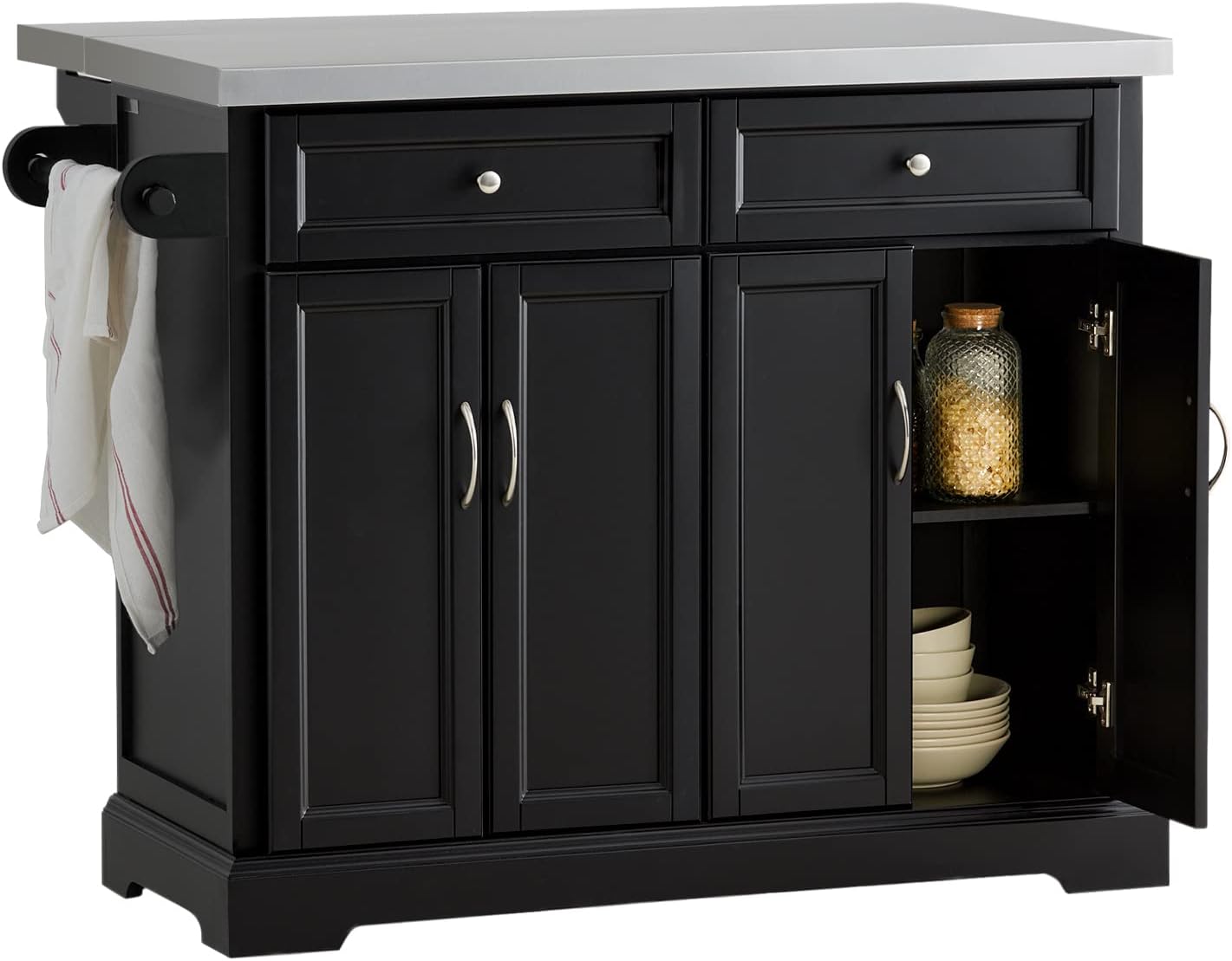 SoBuy FKW71-WN, Extendable Kitchen Storage Trolley Kitchen Cabinet Cupboard Sideboard Kitchen Island