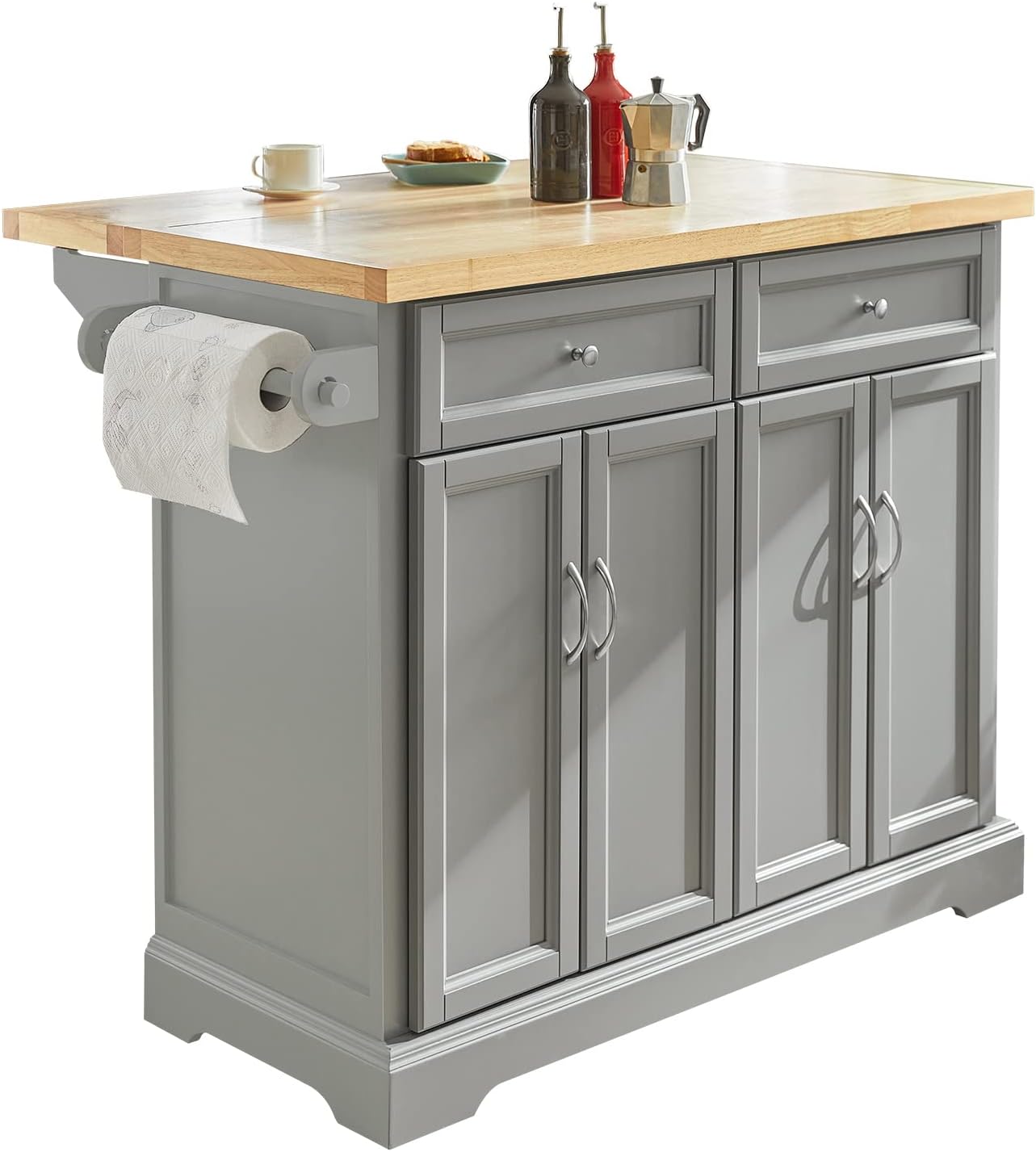 SoBuy FKW71-WN, Extendable Kitchen Storage Trolley Kitchen Cabinet Cupboard Sideboard Kitchen Island
