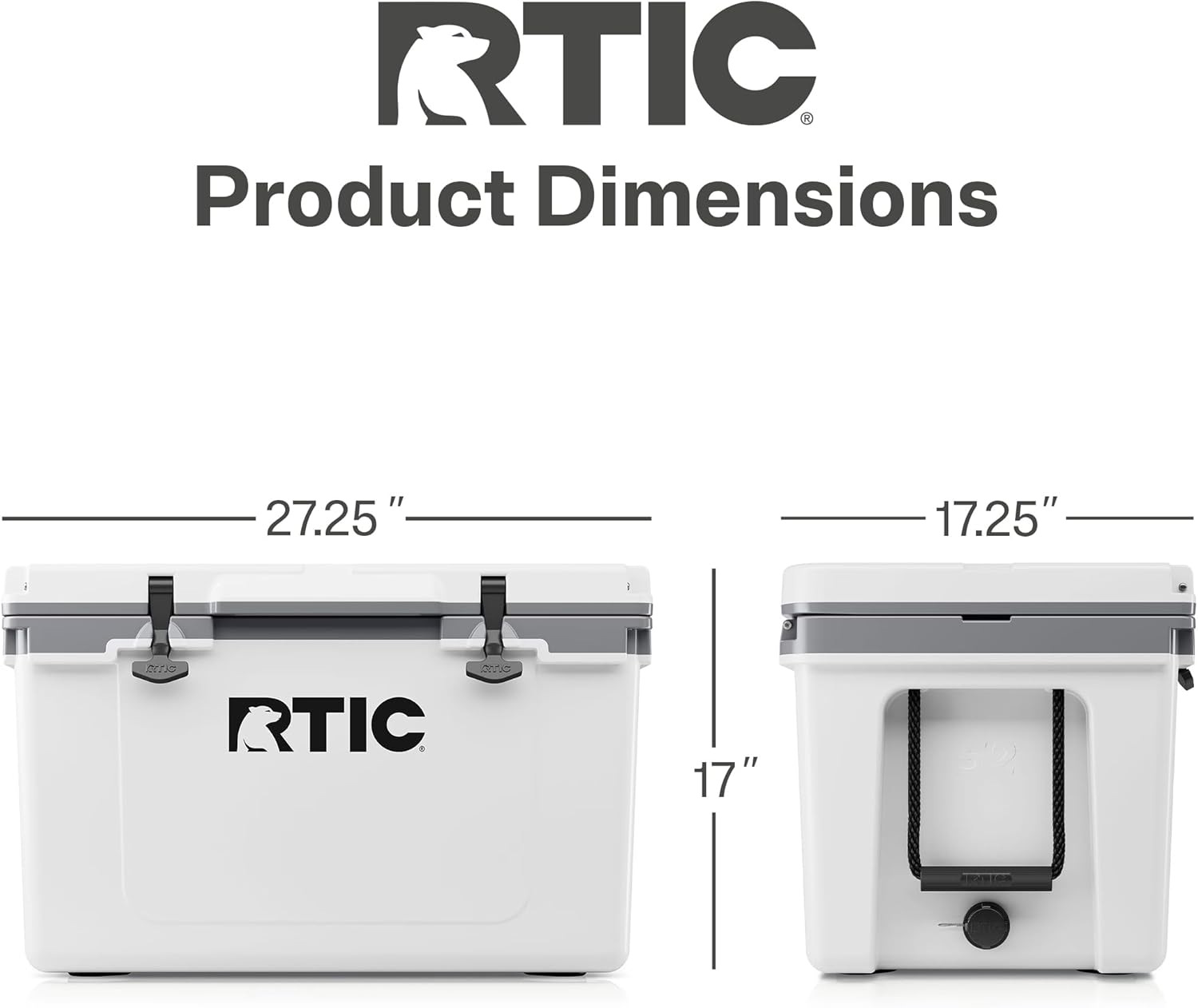 RTIC Ultra-Light 52 quart Hard Cooler Insulated Portable Ice Chest Box for Beach, Drink, Beverage, Camping, Picnic, Fishing, Boat, Barbecue, 30% Lighter Than Rotomolded Coolers
