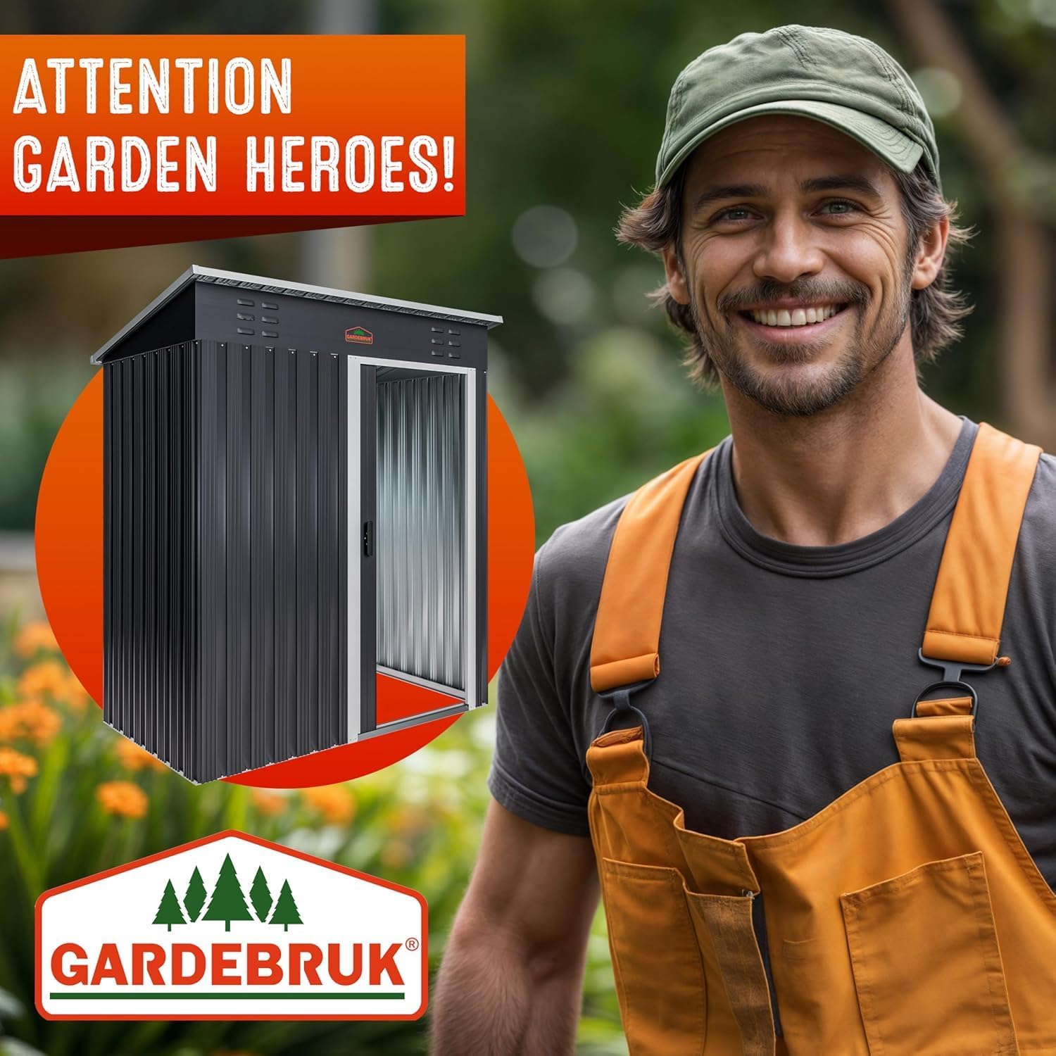 Medium 5x3' Metal Tool Shed Garden Storage | 1.5m² | Pent Roof | 185x165x90cm | Sliding Door | Galvanised Steel Garden Equipment Utility Log Coal Bunker Storage | Anthracite Grey