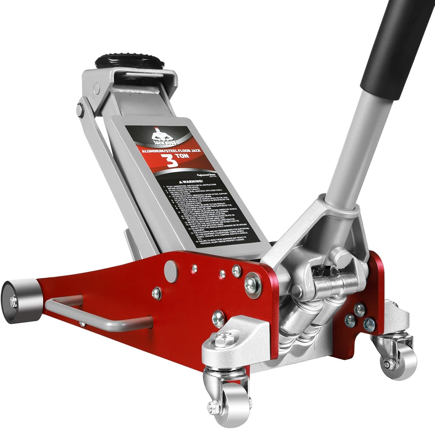 3 Ton Low Profile, Aluminum and Steel Racing Floor Jack with Dual Pistons Quick Lift Pump for Sport Utility Vehicle, Lifting Range 3-15/16
